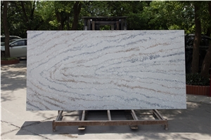 Wooden Gray Xka9186 W-Slabs Quartz Stone Flooring&Walling