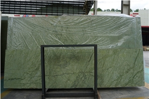 Home Decoration Natural Stone Slab Ming Verde Green Marble Tile for Tv Background