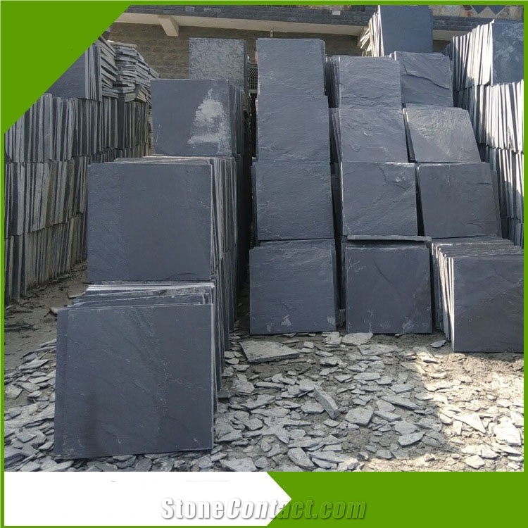 Natural Black Slate Quartz Stone Cultural Roofing Stone Interior Floor Tiles