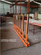 Orange Powder Coated Slab Rack Rails (Posts and Rails with Rubber Belt