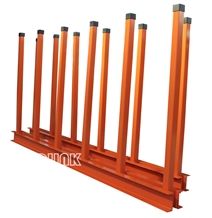Orange Powder Coated Slab Rack Rails (Posts Can’T Change Position)