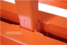 Orange Powder Coated Slab Rack Rails (Posts Can’T Change Position)