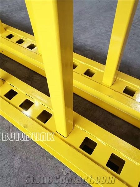 Yellow Powder Coated Slab Rack Rails (Posts Adjustable)