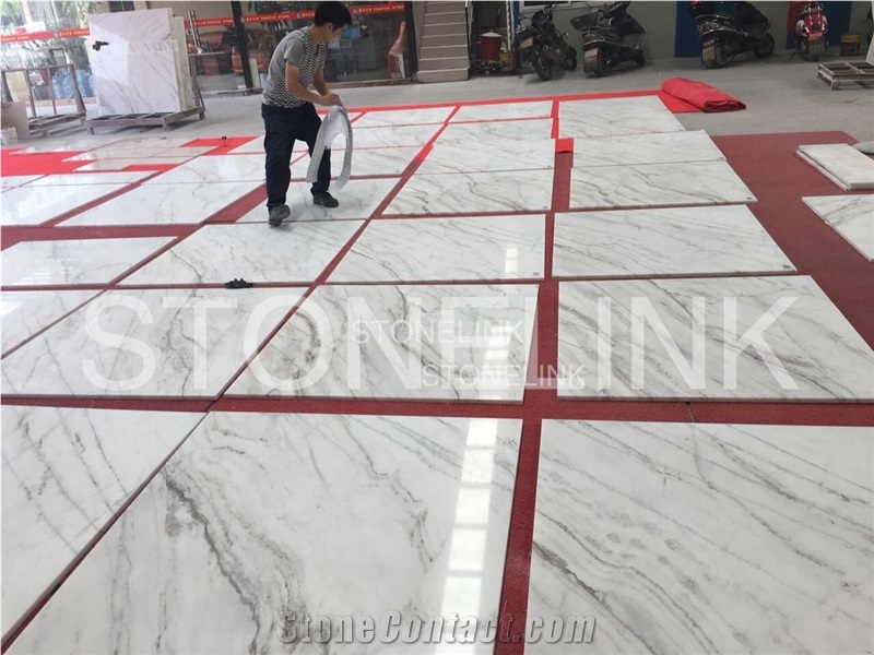 Chinese White Marble Project Tiles, Floor Covering Tiles, Laying