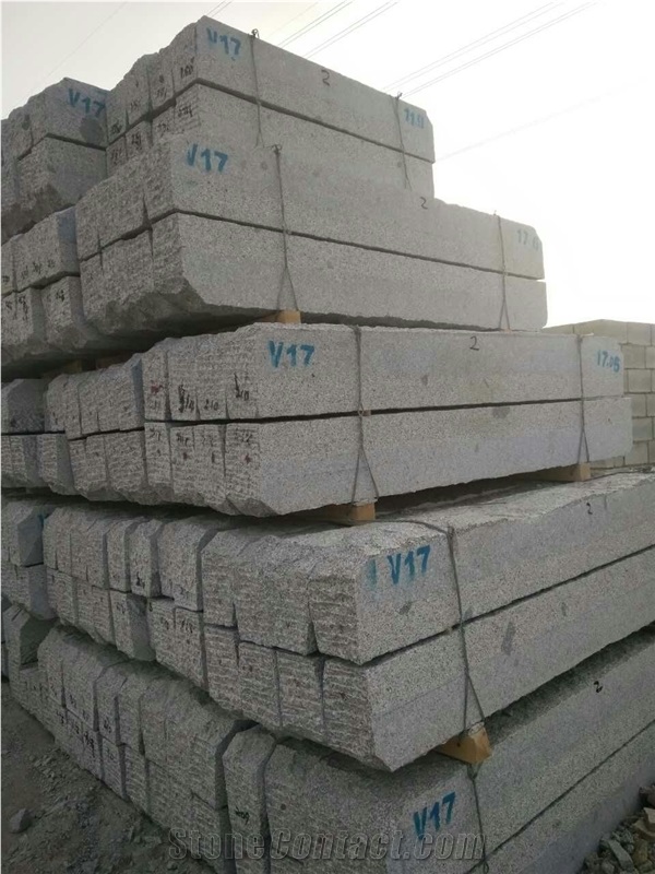 G341 Light Grey Granite Fine Picked Rough Stock Curbstone Finland Style Kerbstone R17 R22 Competitive