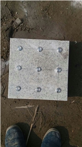 G359 White Granite Flamed Surface Blindstone Pavers with Stainless Steel Spins Buttons