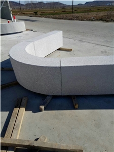 G375 Grey Granite Bushhammered Finish Curved Radius Park Sitting Blocks