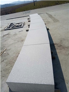 G375 Light Grey Granite Bushhammered Surface Radius Sitting Blocks Sides Stone Cheap Prices