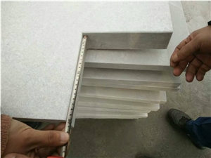 Natural White Quartzite Honed Surface Pool Coping Corner Tiles Slabs Shaped Tops