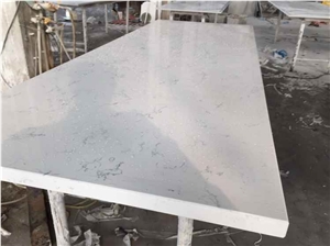 2017 Best-Selling White Carrara Marble Look Engineered Quartz Counter Tops