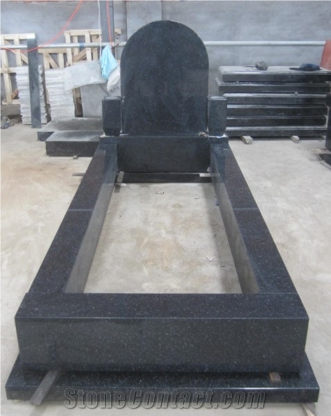 American Style Hebei Black Polished Norman Top Headstone Monuments