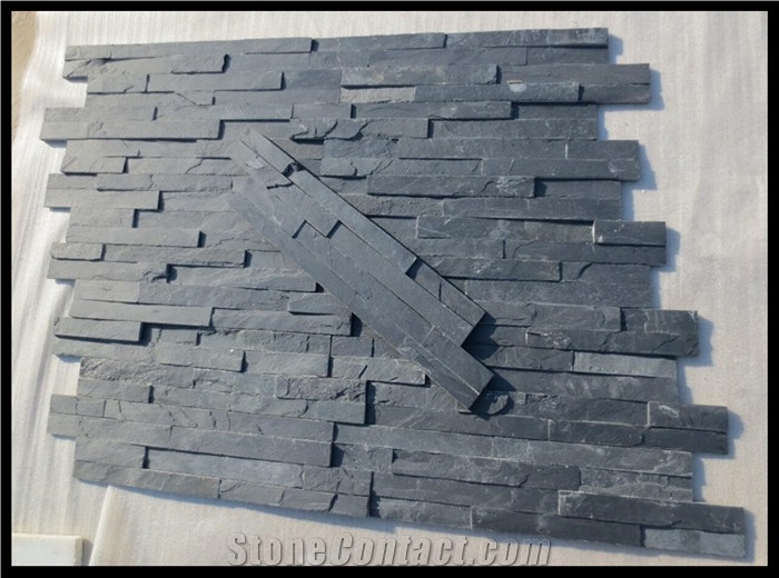 China Black Stone Veneer Panels, Stone Cladding, Faux Stone Veneer, Natural Stone Veneer