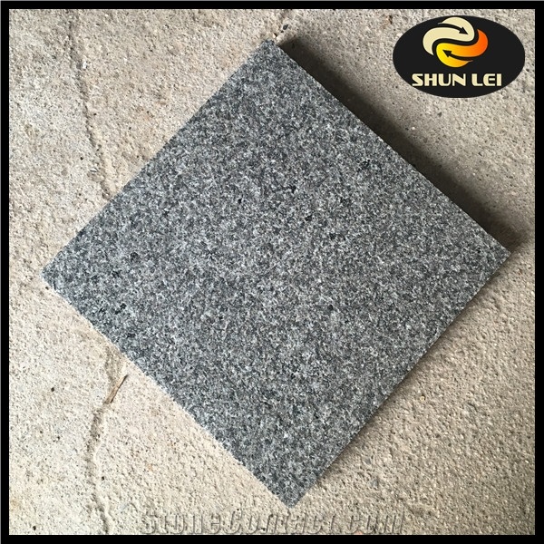 Granite Flamed+Natural Split Paving Stone, China Padang Black Granite Grey Pavers Outside