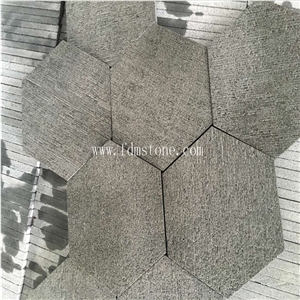 Black Slate Stones for Garden Walkways Cheap Patchwork Hexagonal Paving Stone