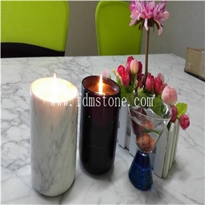 Cheapest White Marble Candle Jars/Wedding or Home Decoration Gift, Marble Holder, Marble Candle Jar with Lid