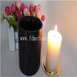 Christmas Candle Jars Black Marble Candle Holder Stone Candle Jar with Metal Lid