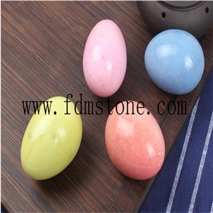 Coloured Crystal Stone Eggs,Stone Balls for Sports,Decoration Home Eggs, Polished Tumbled Stone Jade Yoni Egg