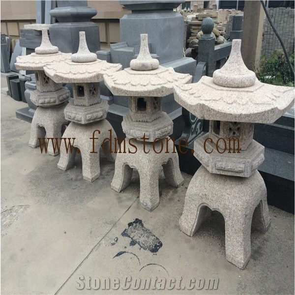 Korea Style Garden Decoration Stone Lanterns,Grey Stone Small Carving Decor Lamp