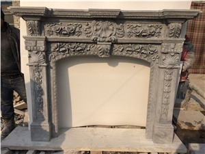 Grey Marble Fireplace Mantel Surround
