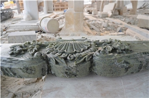 Hand Carved Green Marble Fireplace Mantel