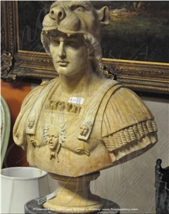 Hand Carved White Marble Bust Alexander the Great