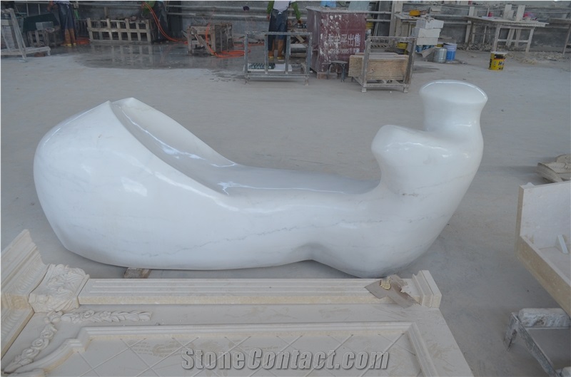 White Jade Marble Abstract Statue Sculpture