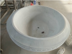 White Marble Planter Pot for Flower