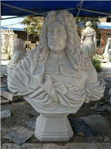 White Marble Western Bust with Life Size