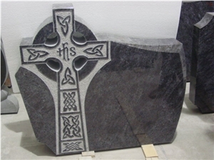 China Black Granite Celtic Cross Design Cemetery Headstones