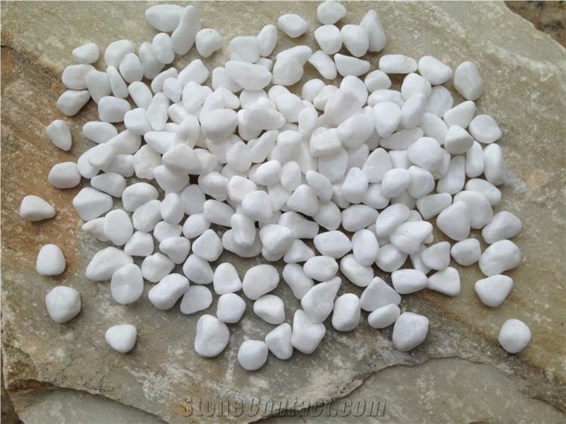 Snow White Marble Chips Aggregate Flooring for Garden Landscaping