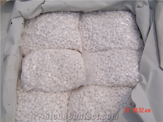 Snow White Marble Chips Aggregate Flooring for Garden Landscaping