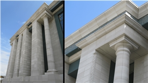 Bianco Di Apricena Marble Columns Project in Russian Federation