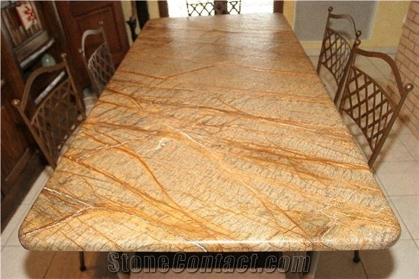 Brown Rain Forest Marble Stone Table,Reception Desk Marble