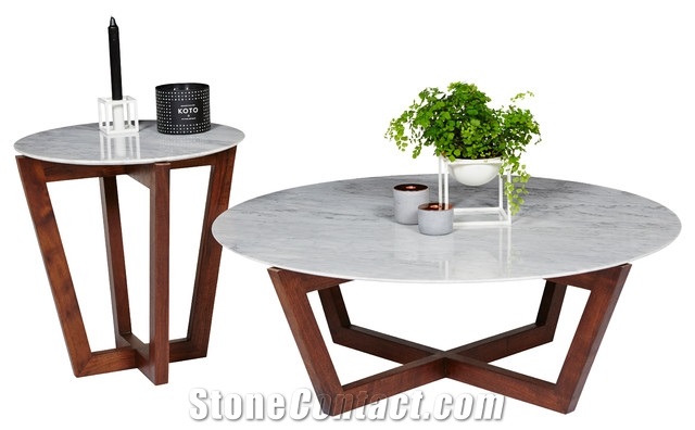 Carrara White Round Table Tops,Tea Marble Table Top,White Marble Reception Counter&Deck,Marble Work Top