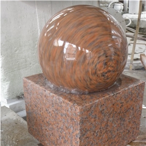 China Cheap Maple Red G562 Granite Floating Ball Fountains, Rolling Sphere Garden Fountains, Water Features, Exterior Fountains Natural Stone Decoration,Fountains