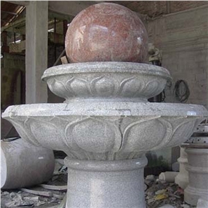 China Cheap Maple Red G562 Granite Floating Ball Fountains, Rolling Sphere Garden Fountains, Water Features, Exterior Fountains Natural Stone Decoration,Fountains