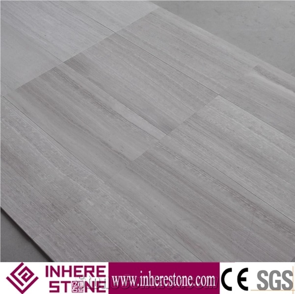 Factory Price Wooden White Marble Tiles & Slabs, Silk