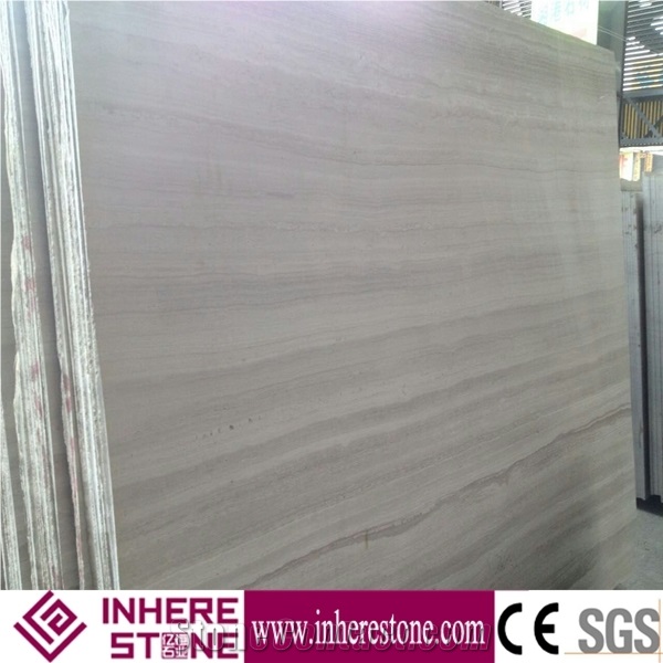 Factory Price Wooden White Marble Tiles & Slabs, Silk