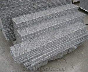 G603 Granite Stairs Design, Sesame White Granite Step,Buliding Granite Stone Stair Treads