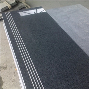 G654 Granite Stairs & Steps, Grey Granite Staircase/G654 Padang Black Polished Granite Stairs, Steps for Floor, with Anti Slip Beveled Edge, Staircase, Riser, Treads, Natural Building Stone Decoration