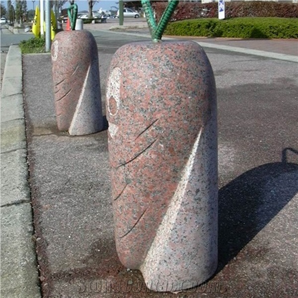 Granite G562 Car Barrier Parking Stone, Maple Red Granite Parking Stone