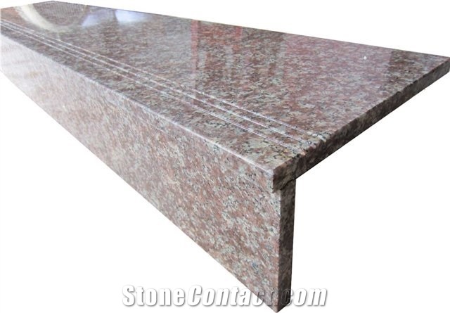 Red Granite G687 Staircase, Cheap Polished Granite Stairs & Risers,Red Granite Steps,Red Deck Stair,Granite Stair Treads