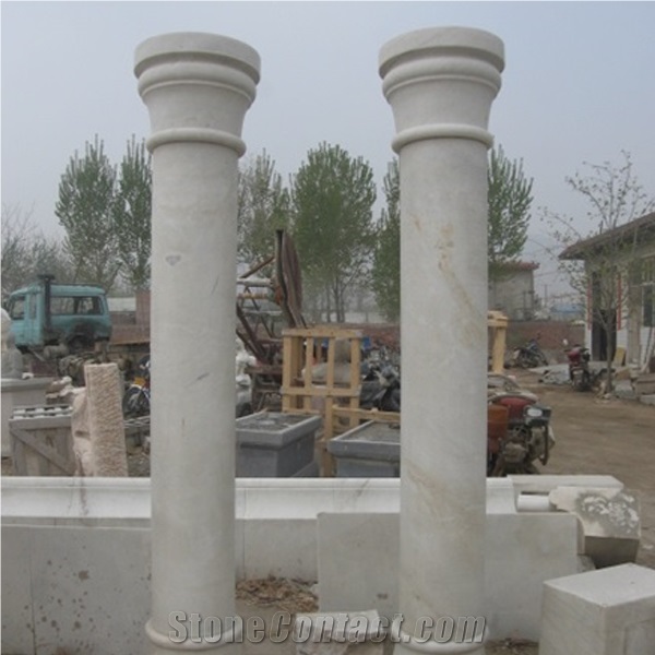 White Marble Hollow Column, White Marble Columns