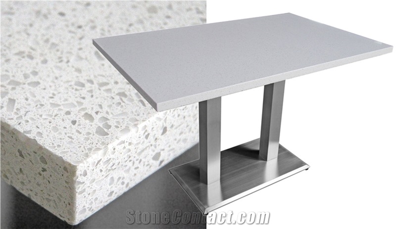 White Solid Surface Table Tops, Reception Desk, Quartz Table Tops