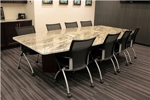 White Table Top ,Granite Engineered Stone Table,Reception Desk
