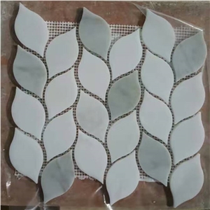 Carrara White Leaf Shape Marble Mosaics,Natural Stone Mosaics,Wall Mosaic,Floor Mosaic,Mosaic Pattern, Mosaic Backsplash