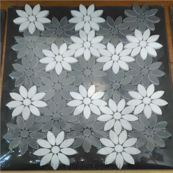 Flower Shape Marble Mosaics,Natural Stone Mosaics,Wall Mosaic,Floor Mosaic,Mosaic Pattern, Mosaic Backsplash