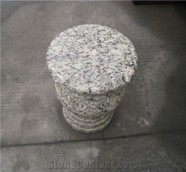 Golden Autumn Granite Round Stone Stool China Yellow Garden Hand Carving Chairs From Stonecontact Com - Stone Garden Stools