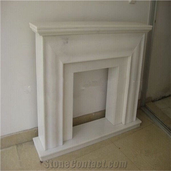 Handcarved White Marble Fireplace,Modern Style Fireplace