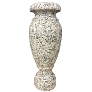 Polished G603 Granite Vase, Sesame White Monument and Tombstone Vase, Cheap China Granite Memorial Vase